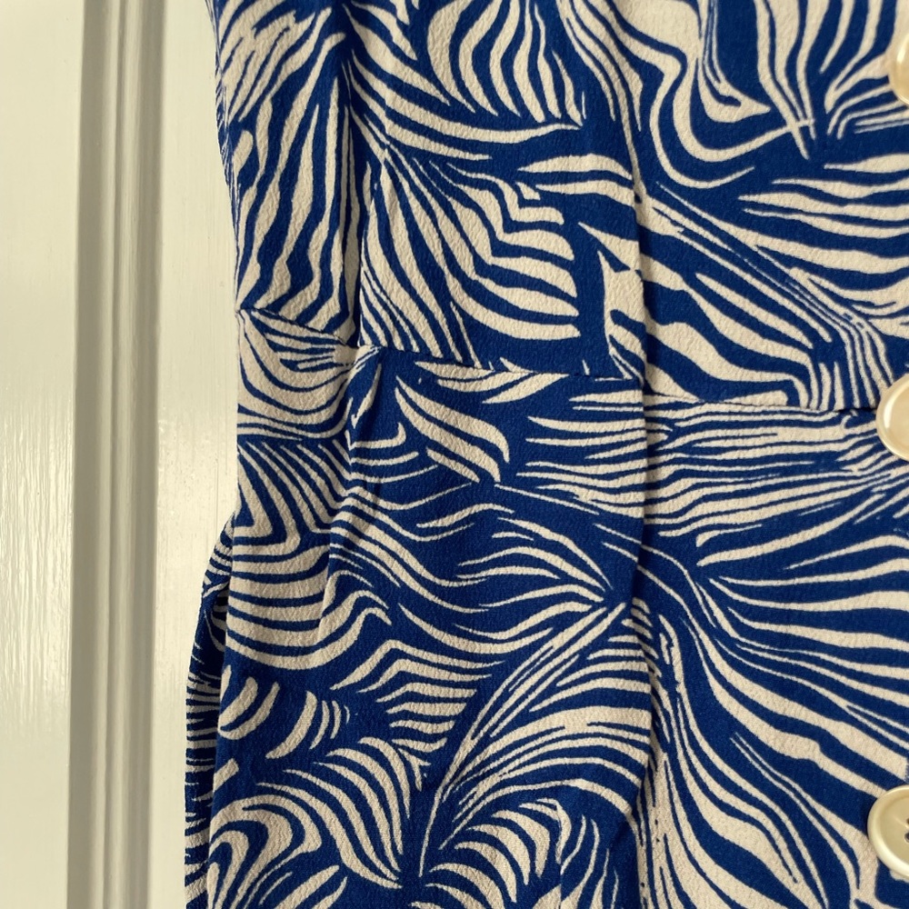 Aritzia Wilfred Blue Pattern Mini Shirt Dress - Picture 5 of 7